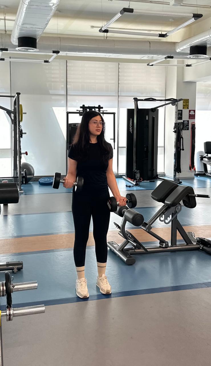 Kanupriya at the gym